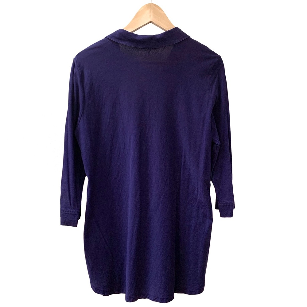 Eileen Fisher Organic Cotton Button Down Blue LG - Picture 6 of 7